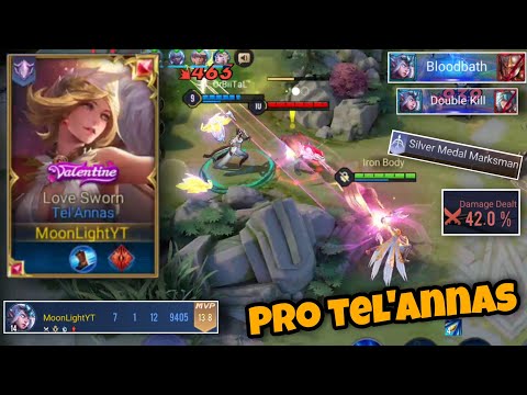 NEW OP BUILD 42% Damage Dealt Tel'annas Pro Gameplay | Arena of Valor Telannas Moonlight
