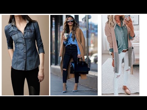 Stylish denim shirts//how to style yourself with denim shirts