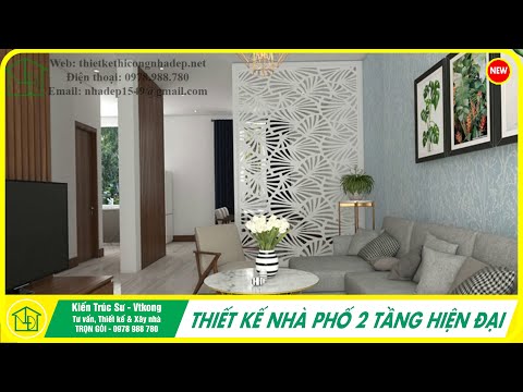 Mẫu thiết kế nhà phố 2 tầng hiện đại 7x12m tại Cao Bằng