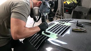 Cutting Up A Brand New Hood On My Salvage Nissan Gt-R Rebuild