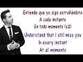 J Balvin - Sigo Extrañandote Lyrics English and Spanish - I still miss you - Translation & Meaning