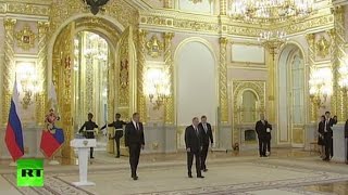 Владимир Путин принимает верительные грамоты новых послов иностранных государств