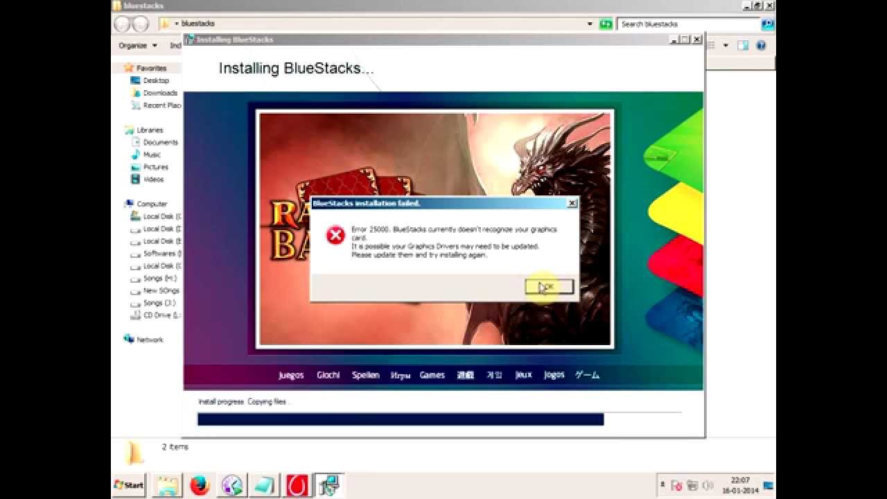 bluestacks update system error