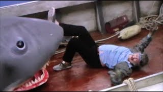 Jaws Quint's Death Rare Behind Scenes Film Shark Attack Orca Parody
