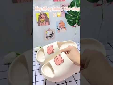 Unbox dép gấu cute 🐻🛒