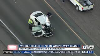 Woman killed in wrong-way crash on US 95