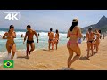 🇧🇷 4K ⁶⁰ Summer afternoon at Leblon Beach | Beach walk Rio de Janeiro.