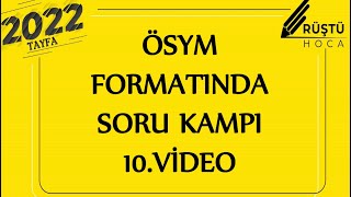 Ösym Formatında Soru Kampı 10.Video Anlatım Bozukluğu Rüştü Hoca