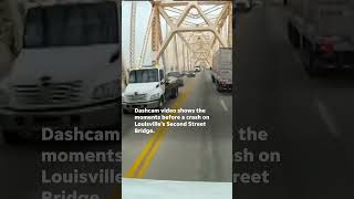 Dashcam Footage Shows The Moments Before A Crash That Left A Truck Dangling Off A Bridge #Shorts