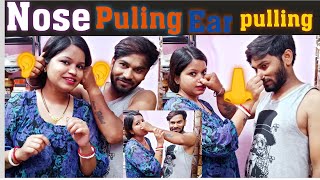 Funny Nose Pulling And Ear Pulling Challenge Video