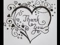 THANK YOU Swirled Letters In A Heart With Flowers - How To Do It