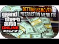 Watch GTA 5 Online Betting Removed & Interaction Menu FIX ! (GTA V Gameplay) Video