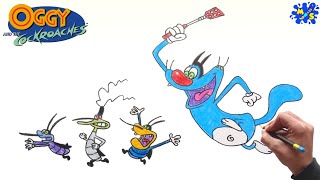Oggy Drawing How To Draw Oggy And The Roaches Step By Step Drawing