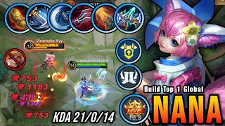 21 Kills No Death Unstoppable Nana With Marksman Build - Build Top 1 Global Nana Mlbb