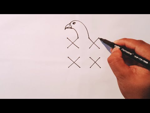 Play this video How To Draw An Eagle With 4Г4 Dots Easy  How to draw a bald Eagle  flying easy step by step