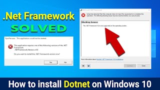 Framework Is Not Supported On This Operating System How To Install 4.8 On Windows 10