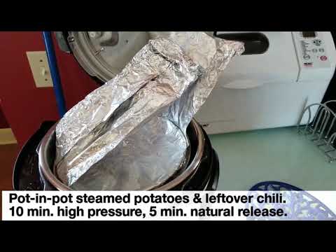 Instant Pot Pot-in-pot technique: Reheat chili plus steam potatoes