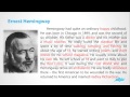 Unit 5 : Ernest Hemingway - Reading - first sec