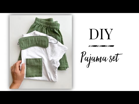 DIY Pajama Set / Super Easy Pajama Set No Overlock + Sleeping Mask - YouTube