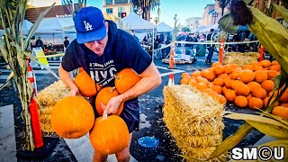 𝗣𝗨𝗠𝗣𝗞𝗜𝗡 𝗣𝗔𝗧𝗖𝗛 𝗖𝗛𝗔𝗟𝗟𝗘𝗡𝗚𝗘 Locals Test Their Limits At Santa Monicas All You Can Carry Pumpkin Patch