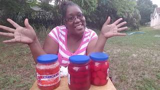 Pickled Pigs Feet,Egg, Sausage Challenge Eating Created By Jayletsleat..
