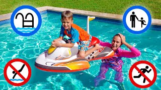 Влад и Ники показывают правила безопасности в бассейне