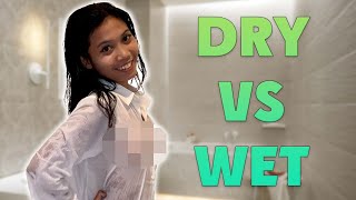 [4K] Wet Vs Dry Transparent Clothing | See-Through Try On Haul