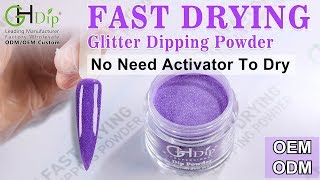 Purple Color Shiny Shimmer Nail by Fast Drying Glitter Dip Powder