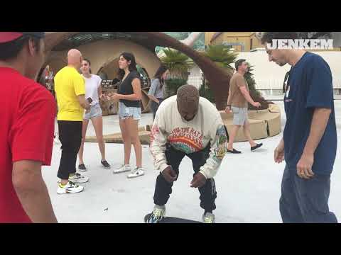 Kanye West learns to ollie @ Jenkem x Andrew Block Party 2018