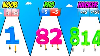 Digit Run 3D - Noob Vs Pro Vs Hacker