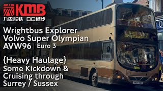 Heavy Haulage Ex-Kmb Volvo B10Tl Super Olympian Avw96 Some Kickdown & Cruising Through Surrey