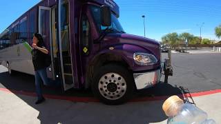 Woman hopes stupid Man gets thrown off Valley Metro Bus, Walmart Auto Care, Buckeye, AZ, GX017274