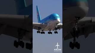 Korean Air Airbus A380 Lands at LAX