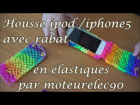 Tuto housse en rainbow loom à rabat iPhone 5 How to make