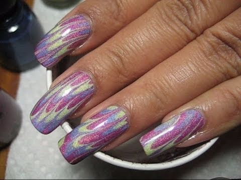 China Glaze Tronica (#2 - Easter Pastels) Water Marble Nail Art Tutorial