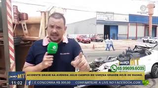 Caminhão tomba e esmaga veículo - Link ao vivo com Fernando Itamir