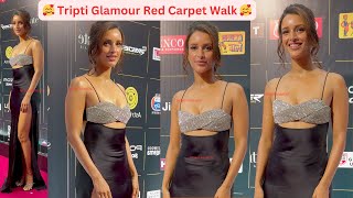 Tripti Dimri Hot Video Ramp Walk Red Carpet Bollywood Hungama Style Icon 2024