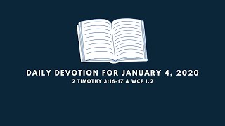 Daily Devotion for January 4, 2020