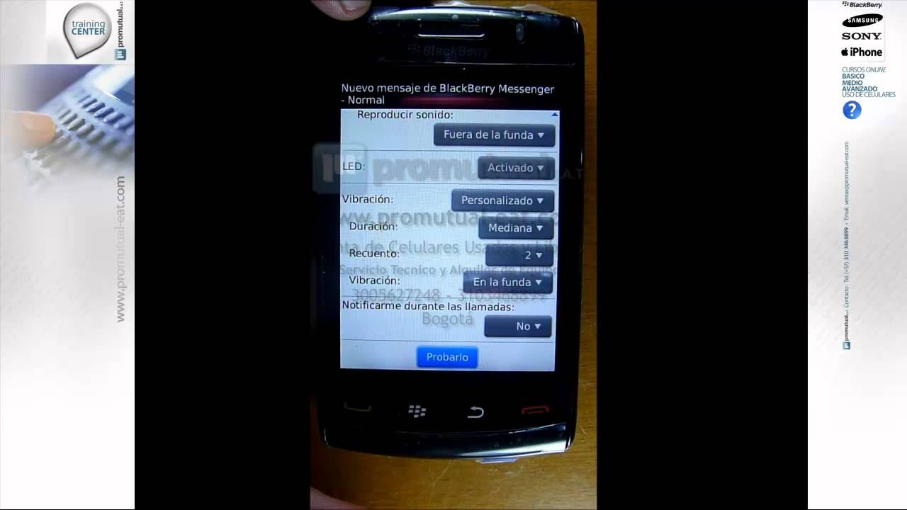 Como configurar el sonido y los perfiles de alerta en Blackberry 6
