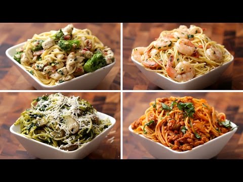 VIDEO : spaghetti 4 ways - here is what you'll need! chicken bacon broccoli alfredo serves 2-3 ingredients 2 tablespoons canola oil 2 boneless, skinless ...