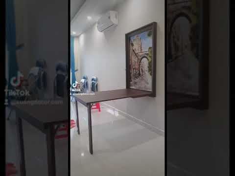 Bàn gấp gọn treo tường Keno KD98 bàn ăn chung cư gấp gọn treo tường tranh trang trí