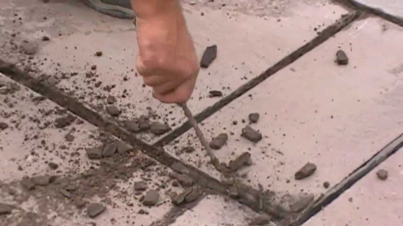 Re-jointing a patio - YouTube
