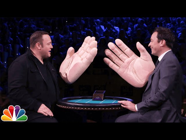 Jimmy Fallon and Kevin James slap each other with giant hands - Video