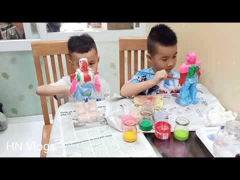 HN Vlogs - SuBo & Minh Lâm tô màu siêu nhân và người sắt - Coloring super heroes and iron people