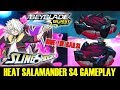 HEAT SALAMANDER S4 GAMEPLAY + CYPRUS COLLAB! BEYBLADE BURST TURBO APP ベイブレードバーストアプリ SLINGSHOCK RAIL
