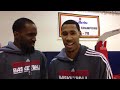 Wizards Martell Webster and Garrett Temple sing the National Anthem