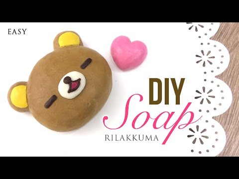 DIY Soap Using Clay?!! How To Make Rilakkuma Soap Without Molds - ASMR