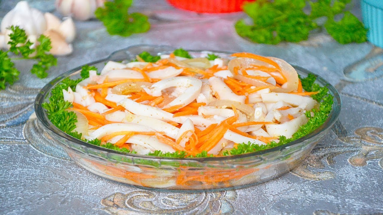 Морковь по-корейски с кальмарами в домашних условиях 684
