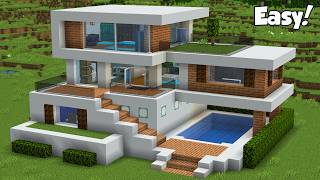 Minecraft: How to Build a Modern House Tutorial (Easy) #32 - Interior in Descrip