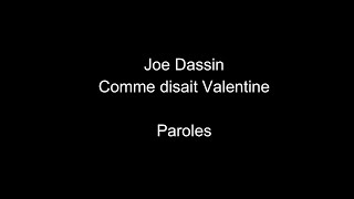 Watch Joe Dassin Comme Disait Valentine video